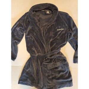 Calvin Klein Women's Plush Bathrobe XS / SMALL Blue Soft Logo Relax Pockets READ